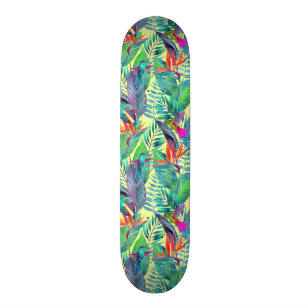 Watercolor Humminbirds In The Jungle Skateboard