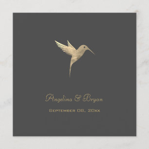 Watercolor Humming Bird Wedding Invitation