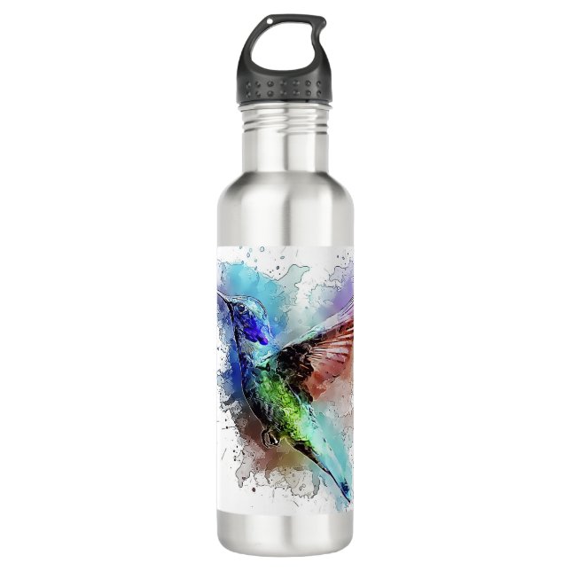 Watercolor Hummingbird 710 Ml Water Bottle (Front)