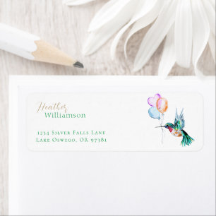 Watercolor Hummingbird and Balloons