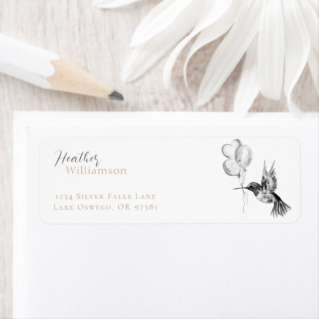 Watercolor Hummingbird and Balloons (Insitu)
