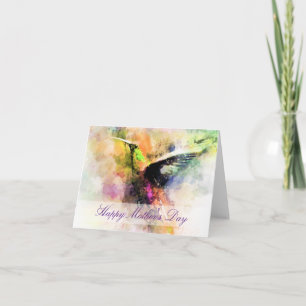 Watercolor hummingbird card