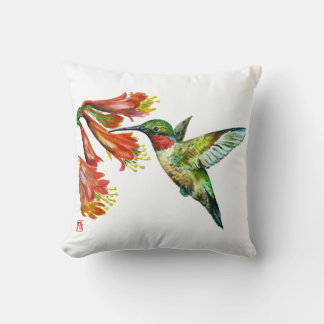 Watercolor Hummingbird Cushion