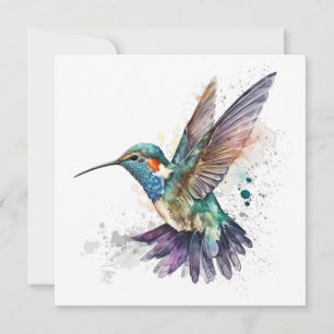 Watercolor Hummingbird Greeting Card
