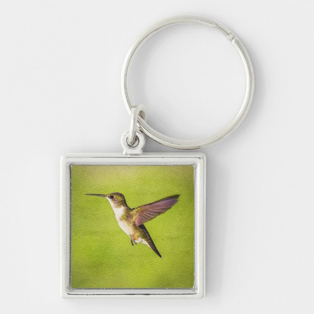 Watercolor Hummingbird Key Ring (Front)