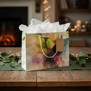 Watercolor hummingbird  large gift bag