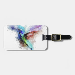 Watercolor Hummingbird Luggage Tag