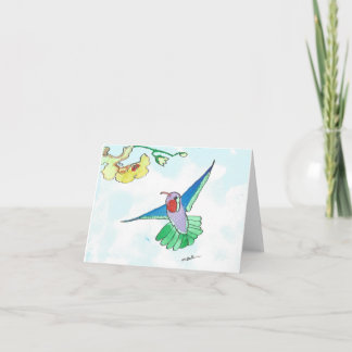 Watercolor Hummingbird Note Card/Envelope Card