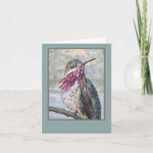 Watercolor Hummingbird note cards. Original art Card