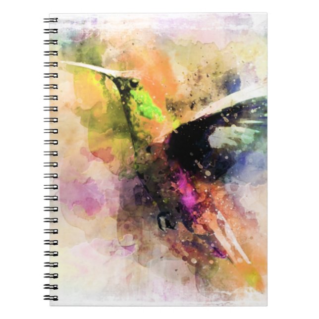 Watercolor hummingbird  notebook (Front)