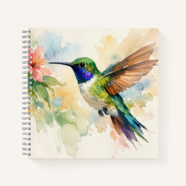 Watercolor Hummingbird Notebook (Front)