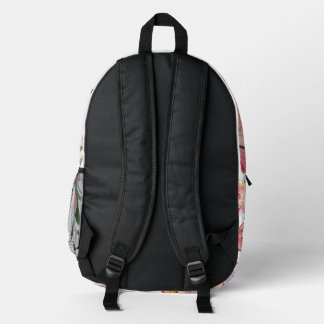 Watercolor Hummingbird & Perfume Bottle Floral Bac Printed Backpack