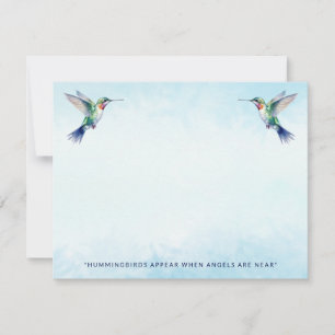 Watercolor Hummingbird Quote Memorial Sympathy  Card