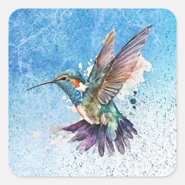 Watercolor Hummingbird Stickers (Front)