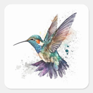 Watercolor Hummingbird Stickers