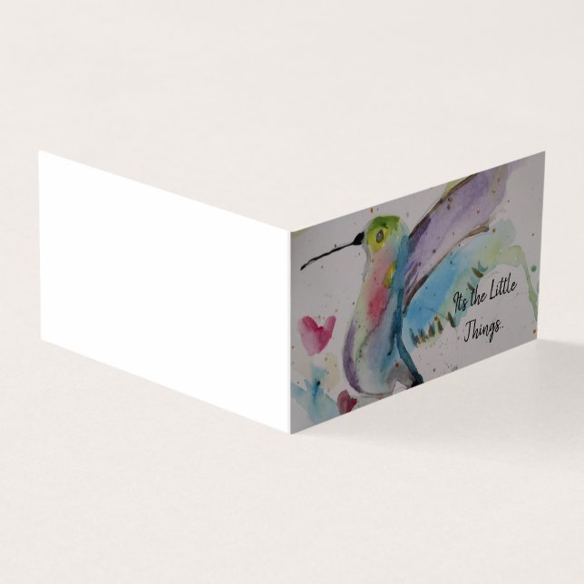 Watercolor Hummingbird Thank you Card (Outside)