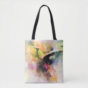 Watercolor hummingbird tote bag