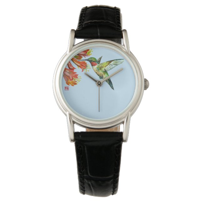 Watercolor Hummingbird Watch (Front)