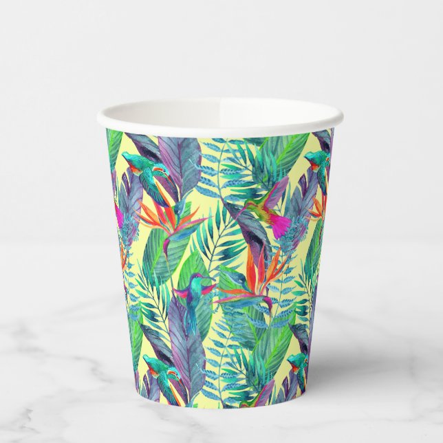 Watercolor Hummingbirds Paper Cups (Left)