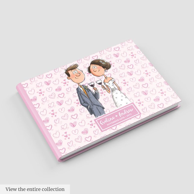 Watercolor Humour Wedding Couple Guest book (Watercolor Humor Wedding Couple Guest book)