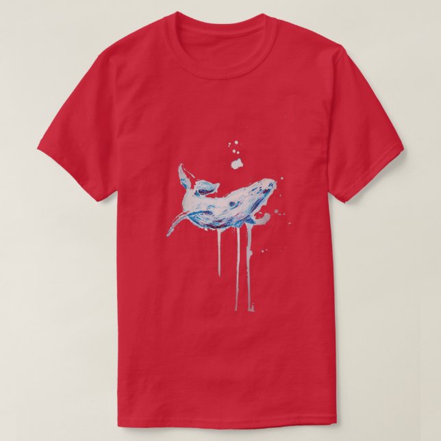 watercolor humpback whale drawing T-Shirt (Design Front)