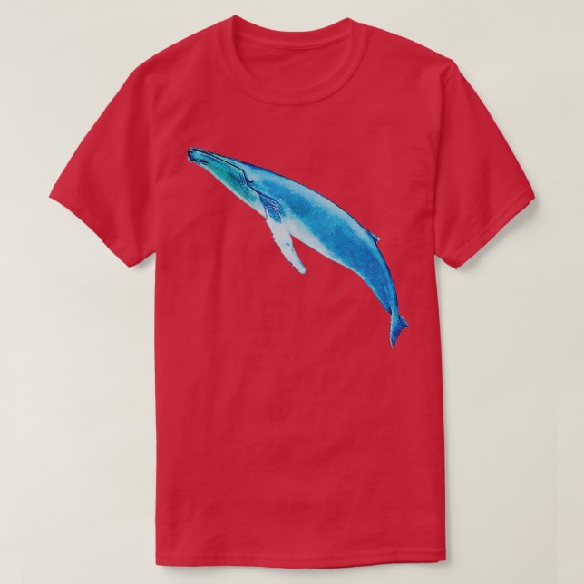 Watercolor humpback whale painiting T-Shirt (Design Front)
