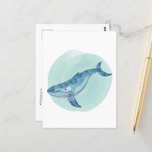 Watercolor Humpback Whale Postcard