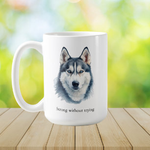 Watercolor Husky + Custom Quote Coffee Mug