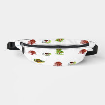Watercolor Huts and trees pattern fanny pack