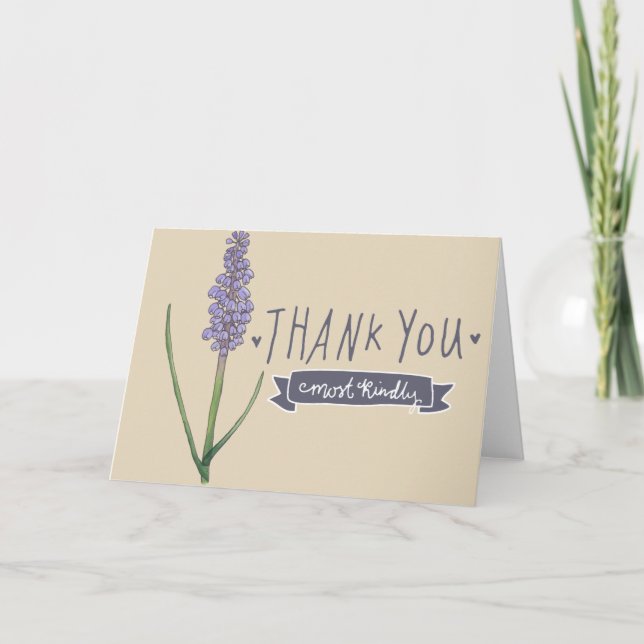 Watercolor Hyacinth Thank You Card (Front)