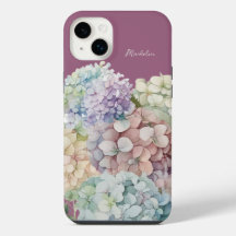 Watercolor Hydrangea Antique Fuchsia Personalised