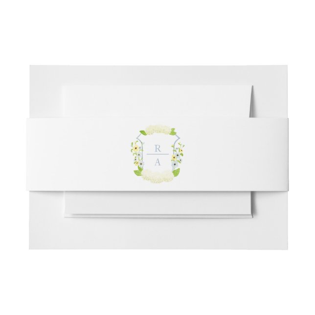 Watercolor Hydrangea Crest Belly Band Invitation Belly Band (Front Example)