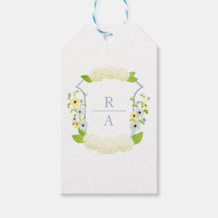 Watercolor Hydrangea Crest Bottle Sticker Gift Tags