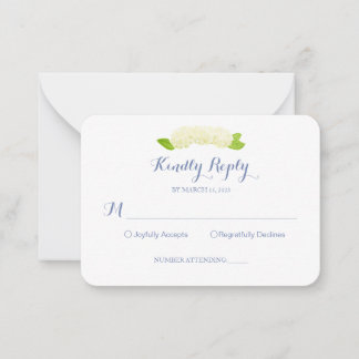Watercolor Hydrangea Crest Reply Card