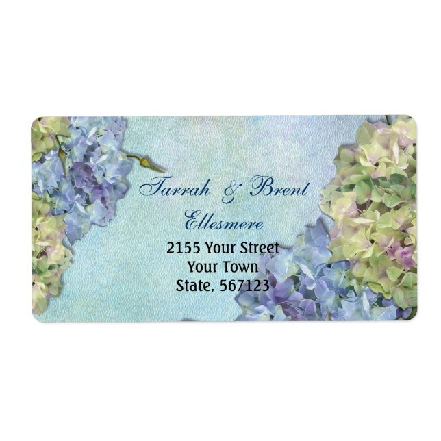 Watercolor Hydrangea Floral -  Address Label (Front)