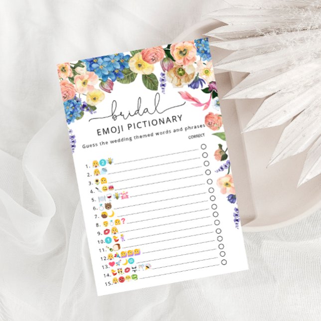 Watercolor Hydrangea Floral Bridal Shower Game  (Creator Uploaded)