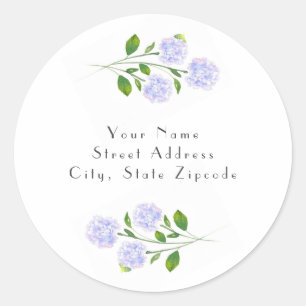Watercolor Hydrangea Floral Stems labels