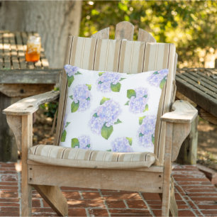 Watercolor Hydrangea Flower Pattern  Cushion