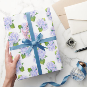 Watercolor Hydrangea Flower Pattern   Wrapping Paper