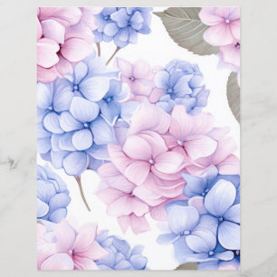 Watercolor hydrangea flowers decoupage tissue
