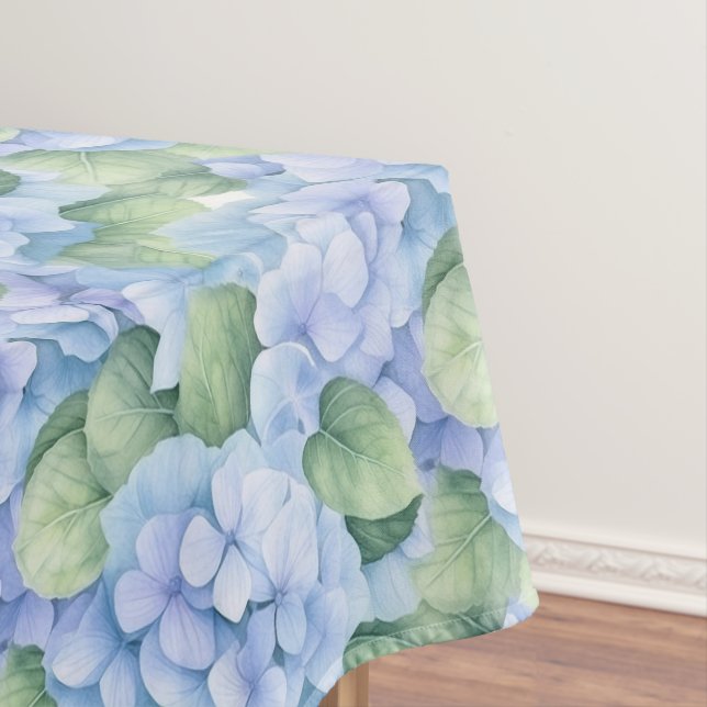 Watercolor Hydrangea Flowers  Tablecloth (In Situ)
