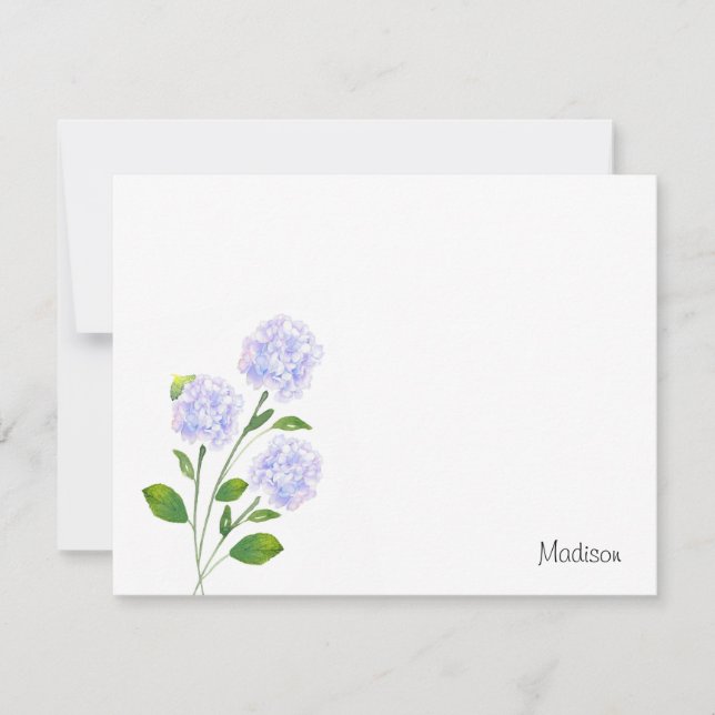 Watercolor Hydrangea Stems  Card (Front)