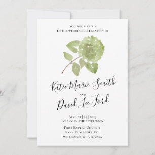 Watercolor Hydrangea Wedding Invitaion Announcement