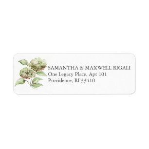 Watercolor Hydrangea Wedding Return Address Labels