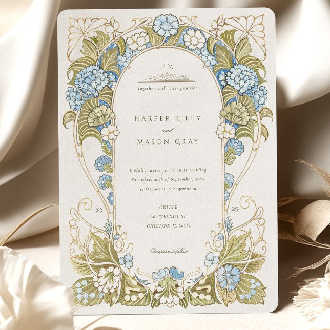 Watercolor Hydrangeas Arts & Crafts Wedding Invitation (Creator Uploaded)