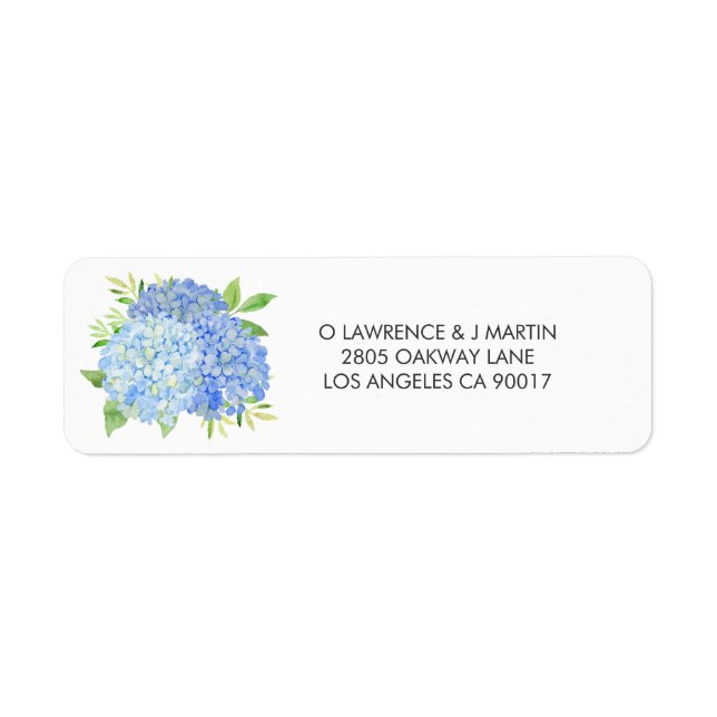 Watercolor Hydrangeas Blue Floral Wedding (Front)