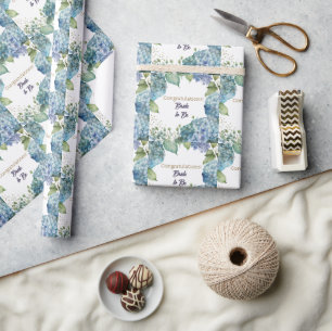 Watercolor Hydrangeas “Congratulations” Wrapping  Paper