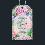 Watercolor Hydrangeas Floral Bridal Shower Gift Tags<br><div class="desc">Elegant watercolor painting of pink,  coral and blue hydrangeas and leaves,  these bridal shower favour gift tags are ready to personalise for any special occasion. Use the Customise Further feature to add or delete text,  align text,  change the font,  font colour and layout. MATCHING invitations available in our store.</div>