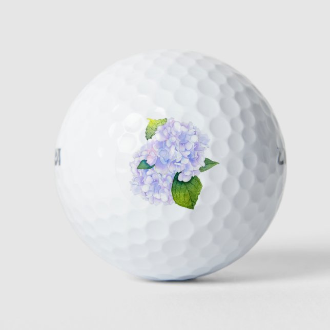 Watercolor Hydrangeas Golf Balls (Front)