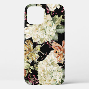 Watercolor Hydrangeas Lilies: Floral Pattern iPhone 12 Case